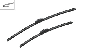 Set 3 stergatoare CHRYSLER GRAND VOYAGER / VOYAGER V (RT) din 2007, pentru parbriz si luneta fata si spate auto, Bosch Twin, din cauciuc siliconat rezistent, 4 Stickere Auto CHRYSLER v11500