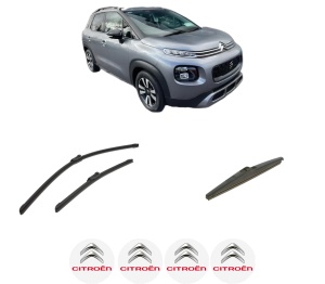 Set 3 stergatoare CITROEN C3 AIRCROSS II Van (2C_, 2R_) din 2019, pentru parbriz si luneta fata si spate auto, Bosch Twin-Aerotwin, din cauciuc siliconat rezistent, 4 Stickere Auto CITROEN - Img 2
