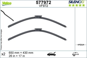 Set 3 stergatoare CITROEN C4 CACTUS din 2014 - 2018, pentru parbriz si luneta fata si spate auto, Valeo Silencio, din cauciuc siliconat rezistent, 4 Stickere Auto CITROEN v12857