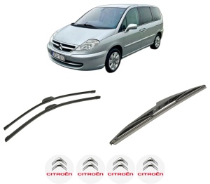 Set 3 stergatoare CITROEN C8 Van (EA_, EB_) din 2003-2011, pentru parbriz si luneta fata si spate auto, Bosch Twin-Aerotwin Retrofit, din cauciuc siliconat rezistent, 4 Stickere Auto CITROEN - Img 2
