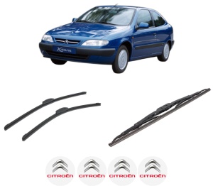 Set 3 stergatoare CITROEN XSARA Hatchback Van (N3_) din 1998-2005, pentru parbriz si luneta fata si spate auto, Bosch Twin-Aerotwin Retrofit, din cauciuc siliconat rezistent, 4 Stickere Auto CITROEN - Img 2