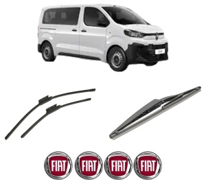 Set 3 stergatoare FIAT SCUDO Bus din 2022-2023, pentru parbriz si luneta fata si spate auto, Bosch Twin-Aerotwin, din cauciuc siliconat rezistent, 4 Stickere Auto FIAT - Img 2