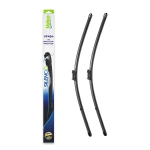 Set 3 stergatoare FORD FOCUS III Hatchback Van din 2011 - 2020, pentru parbriz si luneta fata si spate auto, Valeo Silencio, din cauciuc siliconat rezistent, 4 Stickere Auto FORD v13719