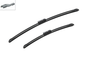 Set 3 stergatoare FORD KA+ III (UK, FK) din 2016, pentru parbriz si luneta fata si spate auto, Bosch Aerotwin, din cauciuc siliconat rezistent, 4 Stickere Auto FORD v6964