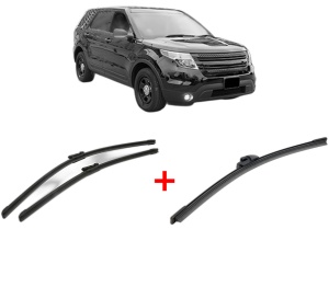 Set 3 stergatoare FORD USA EXPLORER (U5_) din 2010, pentru parbriz si luneta fata si spate auto, Bosch Aerotwin, din cauciuc siliconat rezistent, 4 Stickere Auto FORD USA v6575