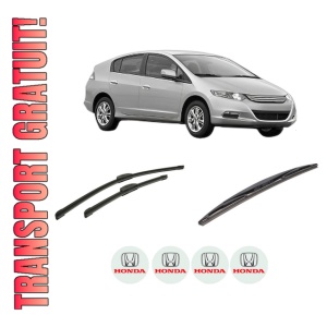 Set 3 stergatoare HONDA INSIGHT (ZE_) din 2009, pentru parbriz si luneta fata si spate auto, Bosch Twin-Aerotwin Retrofit, din cauciuc siliconat rezistent, 4 Stickere Auto HONDA