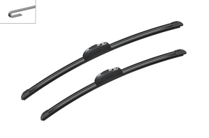 Set 3 stergatoare HYUNDAI ELANTRA III (XD) din 2000 - 2006, pentru parbriz si luneta fata si spate auto, Bosch Twin, din cauciuc siliconat rezistent, 4 Stickere Auto HYUNDAI v9436