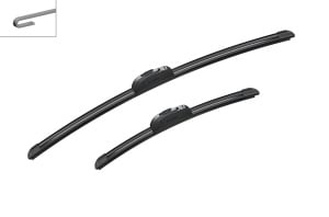 Set 3 stergatoare HYUNDAI GETZ (TB) din 2002 - 2010, pentru parbriz si luneta fata si spate auto, Bosch Twin, din cauciuc siliconat rezistent, 4 Stickere Auto HYUNDAI v10456