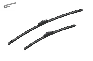 Set 3 stergatoare JEEP CHEROKEE VAN (KL) din 2014 - 2018, pentru parbriz si luneta fata si spate auto, Bosch Twin, din cauciuc siliconat rezistent, 4 Stickere Auto JEEP v5140