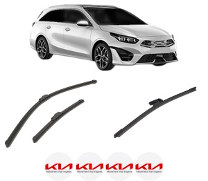 Set 3 stergatoare KIA CEE'D Combi Van (JD) din 2012-2018, pentru parbriz si luneta fata si spate auto, Bosch Aerotwin-Aerotwin Retrofit, din cauciuc siliconat rezistent, 4 Stickere Auto KIA - Img 2