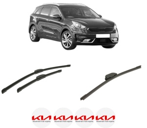 Set 3 stergatoare KIA NIRO I (DE) din 2016-2022, pentru parbriz si luneta fata si spate auto, Bosch Aerotwin-Aerotwin Retrofit, din cauciuc siliconat rezistent, 4 Stickere Auto KIA - Img 2