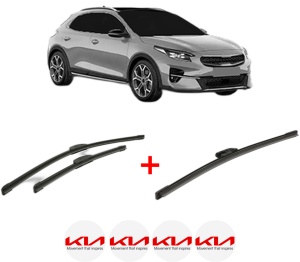 Set 3 stergatoare KIA XCEED Van (CD) din 2019 - 2020, pentru parbriz si luneta fata si spate auto, Bosch Aerotwin, din cauciuc siliconat rezistent, 4 Stickere Auto KIA v2910