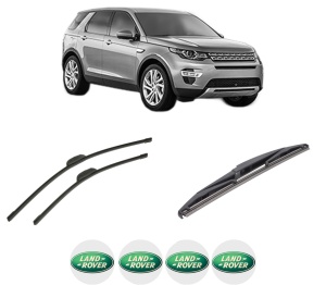 Set 3 stergatoare LAND ROVER DISCOVERY SPORT (L550) din 2014-2022, pentru parbriz si luneta fata si spate auto, Bosch Twin-Aerotwin Retrofit, din cauciuc siliconat rezistent, 4 Stickere Auto LAND ROVER - Img 2