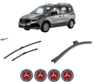 Set 3 stergatoare MERCEDES-BENZ CITAN Box Body/MPV (W420) din 2021-2022, pentru parbriz si luneta fata si spate auto, Bosch Aerotwin-Aerotwin, din cauciuc siliconat rezistent, 4 Stickere Auto MERCEDES-BENZ - Img 2
