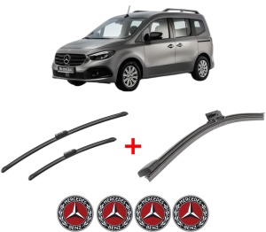 Set 3 stergatoare MERCEDES-BENZ CITAN Box Body/MPV (W420) din 2021, pentru parbriz si luneta fata si spate auto, Bosch Aerotwin, din cauciuc siliconat rezistent, 4 Stickere Auto MERCEDES-BENZ v5495