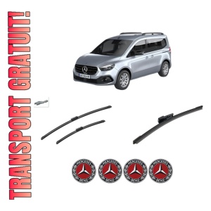Set 3 stergatoare MERCEDES-BENZ CITAN Tourer (W420) din 2021-2023, pentru parbriz si luneta fata si spate auto, Bosch Aerotwin-Aerotwin, din cauciuc siliconat rezistent, 4 Stickere Auto MERCEDES-BENZ
