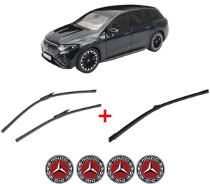 Set 3 stergatoare MERCEDES-BENZ EQS SUV (X296) din 2022, pentru parbriz si luneta fata si spate auto, Bosch Aerotwin, din cauciuc siliconat rezistent, 4 Stickere Auto MERCEDES-BENZ v5315