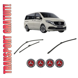 Set 3 stergatoare MERCEDES-BENZ EQV (W447) din 2020-2021, pentru parbriz si luneta fata si spate auto, Bosch Aerotwin-Aerotwin, din cauciuc siliconat rezistent, 4 Stickere Auto MERCEDES-BENZ