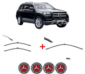 Set 3 stergatoare MERCEDES-BENZ GLS (X167) din 2019, pentru parbriz si luneta fata si spate auto, Valeo Silencio, din cauciuc siliconat rezistent, 4 Stickere Auto MERCEDES-BENZ v12329