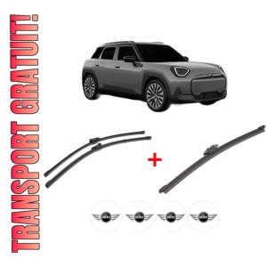 Set 3 stergatoare MINI MINI ACEMAN (J05) din 2024, pentru parbriz si luneta fata si spate auto, Valeo Silencio, din cauciuc siliconat rezistent, 4 Stickere Auto MINI