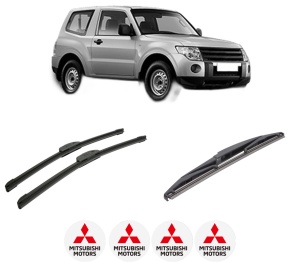 Set 3 stergatoare MITSUBISHI PAJERO IV (V8_W, V9_W) din 2006-2016, pentru parbriz si luneta fata si spate auto, Bosch Twin-Aerotwin Retrofit, din cauciuc siliconat rezistent, 4 Stickere Auto MITSUBISHI - Img 2