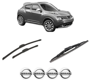 Set 3 stergatoare NISSAN JUKE (F15) din 2010-2019, pentru parbriz si luneta fata si spate auto, Bosch Twin-Aerotwin Retrofit, din cauciuc siliconat rezistent, 4 Stickere Auto NISSAN - Img 2