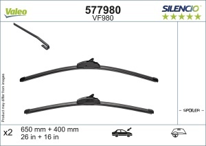 Set 3 stergatoare NISSAN LEAF (ZE0) din 2010 - 2017, pentru parbriz si luneta fata si spate auto, Valeo Silencio, din cauciuc siliconat rezistent, 4 Stickere Auto NISSAN v12498