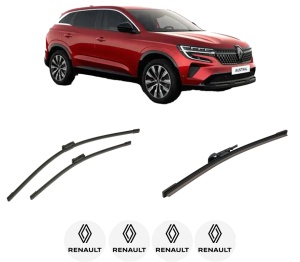 Set 3 stergatoare RENAULT AUSTRAL din 2022, pentru parbriz si luneta fata si spate auto, Bosch Aerotwin-Aerotwin, din cauciuc siliconat rezistent, 4 Stickere Auto RENAULT - Img 2