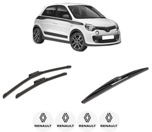 Set 3 stergatoare RENAULT TWINGO III (BCM_, BCA_) din 2014-2020, pentru parbriz si luneta fata si spate auto, Bosch Twin-Aerotwin, din cauciuc siliconat rezistent, 4 Stickere Auto RENAULT - Img 2