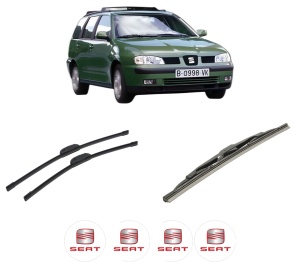 Set 3 stergatoare SEAT CORDOBA VARIO Estate Van (6K5) din 2000-2002, pentru parbriz si luneta fata si spate auto, Bosch Twin-Aerotwin Retrofit, din cauciuc siliconat rezistent, 4 Stickere Auto SEAT - Img 2