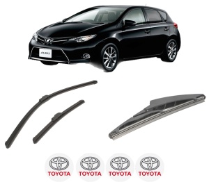 Set 3 stergatoare TOYOTA AURIS (_E18_) din 2012-2018, pentru parbriz si luneta fata si spate auto, Bosch Twin-Aerotwin Retrofit, din cauciuc siliconat rezistent, 4 Stickere Auto TOYOTA - Img 2