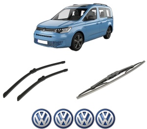 Set 3 stergatoare Volkswagen CADDY IV Box Body/MPV (SAA, SAH) din 2015-2020, pentru parbriz si luneta fata si spate auto, Bosch Twin-Aerotwin, din cauciuc siliconat rezistent, 4 Stickere Auto Volkswagen - Img 2