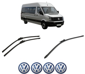 Set 3 stergatoare Volkswagen CRAFTER 30-35 Bus (2E_) din 2006-2016, pentru parbriz si luneta fata si spate auto, Bosch Aerotwin-Aerotwin, din cauciuc siliconat rezistent, 4 Stickere Auto Volkswagen - Img 2