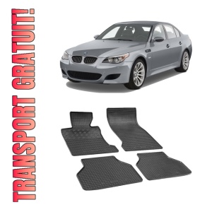 Set 4 covorase Bmw Seria 5 Sedan / Touring 2004-2010, din cauciuc 100%, compatibile cu autoturismul BMW Seria 5