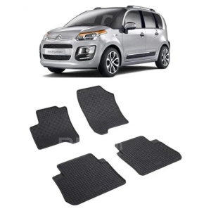 Set 4 covorase Citroen C3 Picasso 2009-2017, din cauciuc 100%, compatibile cu autoturismul CITROEN C3 v1765