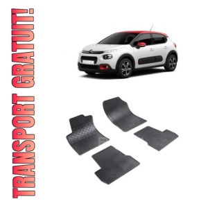 Set 4 covorase Citroen Ds3 2010-2019, din cauciuc 100%, compatibile cu autoturismul CITROEN DS3