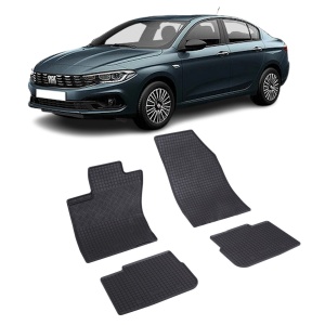 Set 4 covorase Fiat Tipo Hatchback/Sedan/Combi 2016-prezent, din cauciuc 100%, compatibile cu autoturismul FIAT Tipo v5897