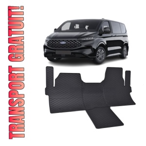 Set 4 covorase Ford Tourneo Custom 2 Locuri 2024-prezent, din cauciuc 100%, compatibile cu autoturismul FORD Tourneo