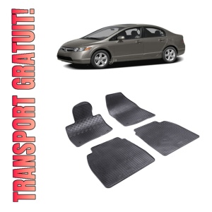 Set 4 covorase Honda Civic Sedan 2006-2012, din cauciuc 100%, compatibile cu autoturismul HONDA Civic