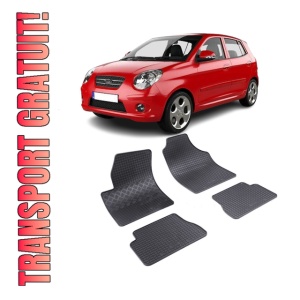 Set 4 covorase Kia Picanto 2005-2011, din cauciuc 100%, compatibile cu autoturismul KIA Picanto