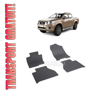 Set 4 covorase Nissan Navara 2016-2022, din cauciuc 100%, compatibile cu autoturismul NISSAN Navara