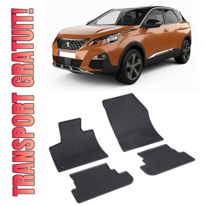 Set 4 covorase Peugeot 3008 Phev 2019-prezent, din cauciuc 100%, compatibile cu autoturismul PEUGEOT 3008