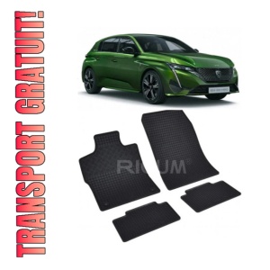 Set 4 covorase Peugeot 308 Sw 2022-prezent, din cauciuc 100%, compatibile cu autoturismul PEUGEOT 308