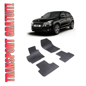 Set 4 covorase Peugeot 4008 2012-2017, din cauciuc 100%, compatibile cu autoturismul PEUGEOT 4008