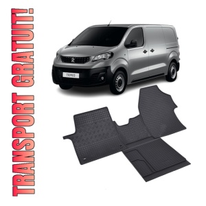 Set 4 covorase Peugeot Expert 2M 2016- prezent, din cauciuc 100%, compatibile cu autoturismul PEUGEOT Expert