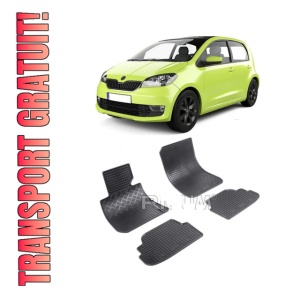 Set 4 covorase Skoda Citigo 2011, din cauciuc 100%, compatibile cu autoturismul SKODA Citigo