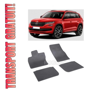 Set 4 covorase Skoda Kodiaq 2017-prezent, din cauciuc 100%, compatibile cu autoturismul SKODA Kodiaq