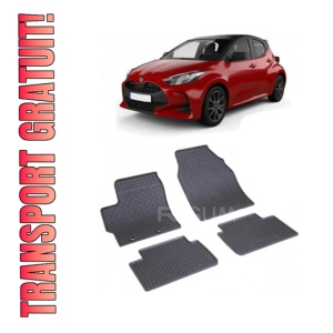 Set 4 covorase Toyota Yaris Hybrid 2020-prezent, din cauciuc 100%, compatibile cu autoturismul TOYOTA Yaris