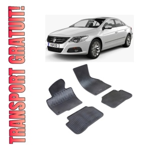 Set 4 covorase Volkswagen Passat Cc 2008-2016, din cauciuc 100%, compatibile cu autoturismul Volkswagen Passat