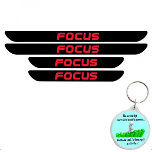 Set 4 protectii praguri auto autoadezive Focus si breloc Succes, accesorii pentru autoturismul tau - masina v246521